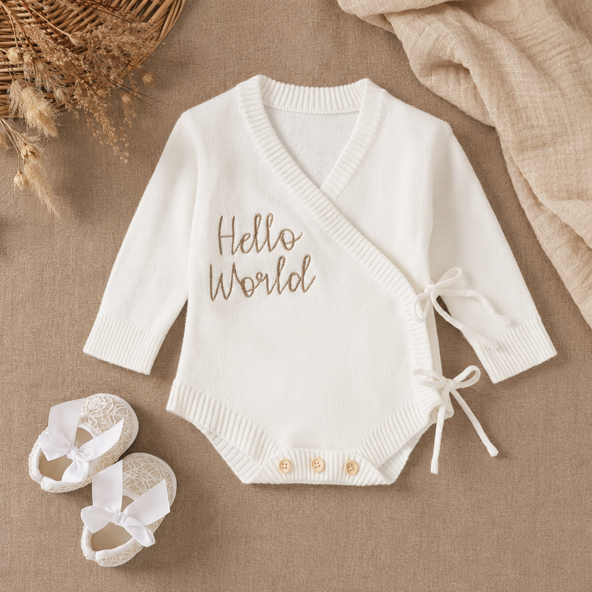 Hello World super soft long sleeve onesie