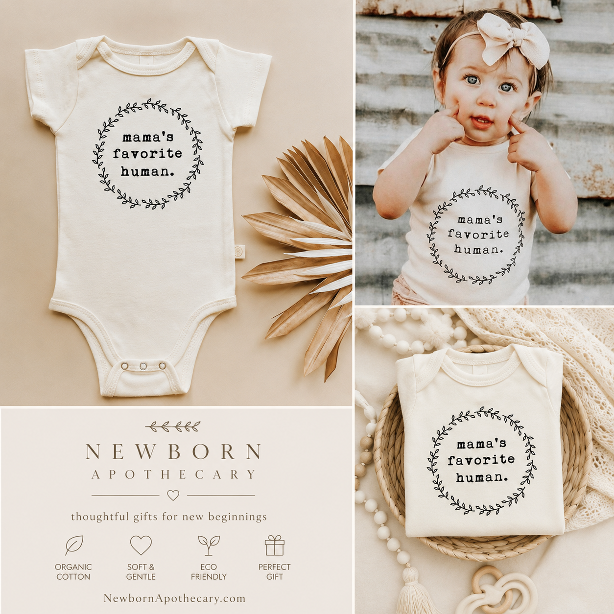 Mama’s Favorite Human Organic Baby Bodysuit by Tenth and Pine