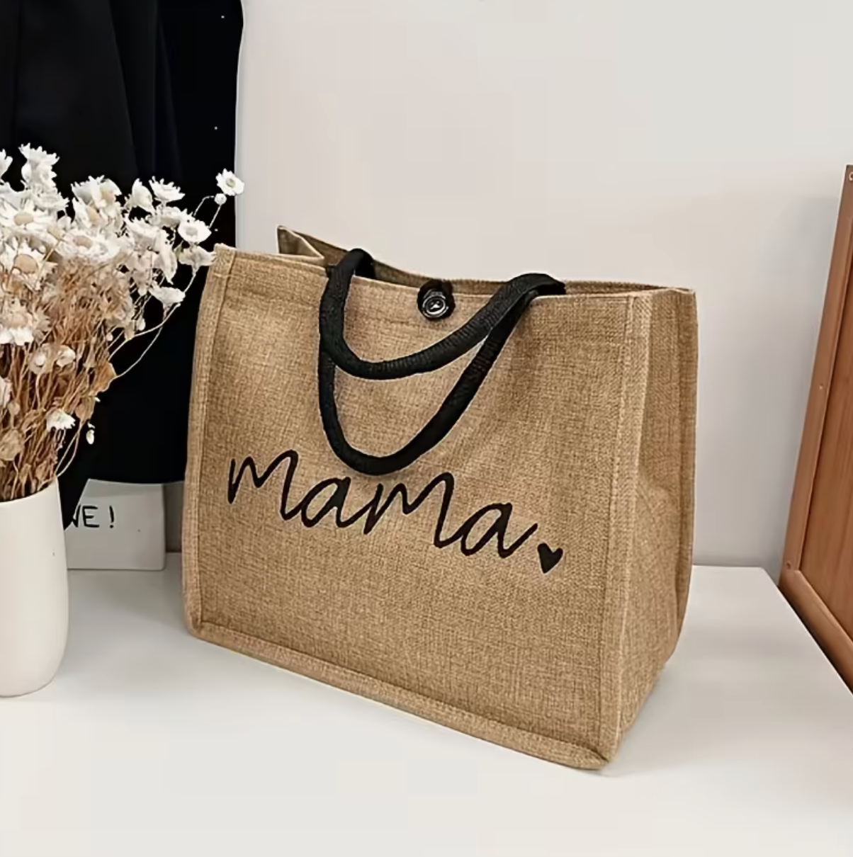 Burlap MAMA bag