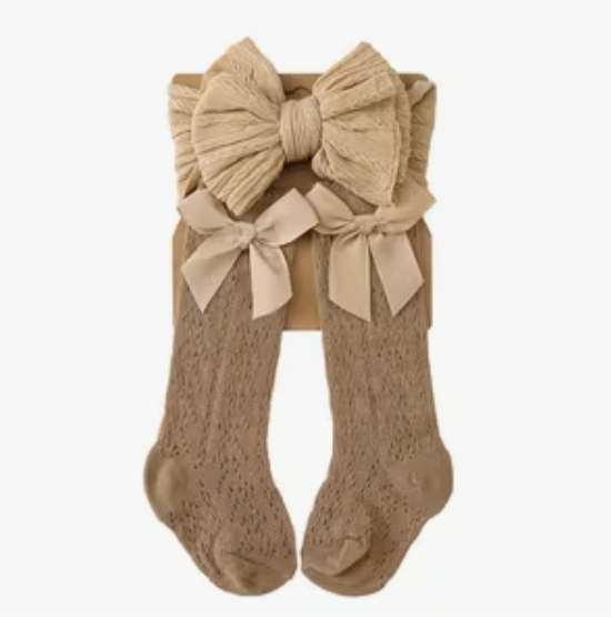 2 piece knee high socks and headband