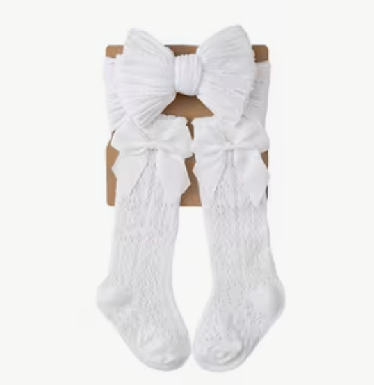 2 piece knee high socks and headband